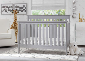 Delta Children Grey (026) Greyson Signature 4-in-1 Crib, Room View a1a 0
