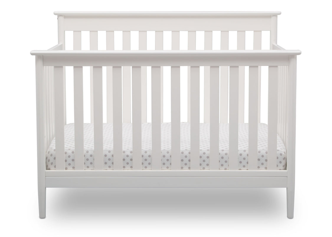 Delta Children Bianca White (130) Greyson Signature 4-in-1 Crib, front view, b2b
