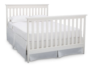 Delta Children Bianca White (130) Greyson Signature 4-in-1 Crib, angled conversion to full size bed, b6b 14