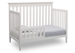Delta Children Bianca White (130) Greyson Signature 4-in-1 Crib, angled conversion to toddler bed, b5b 15