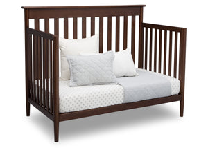 Delta Children Walnut (1316)) Greyson Signature 4-in-1 Crib, angled conversion to daybed, d4d 25
