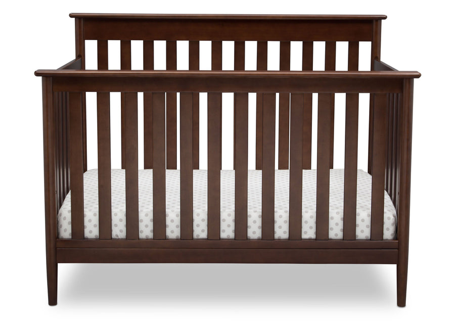 Delta Children Walnut (1316)) Greyson Signature 4-in-1 Crib, front view, d2d 21-Greyson Signature 4-in-1 Convertible Crib