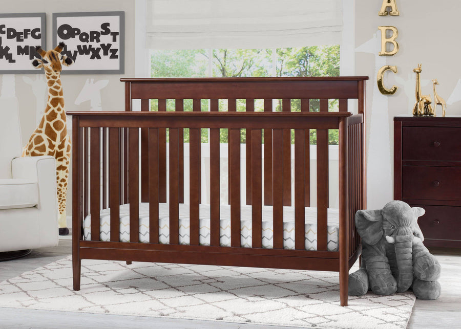 Delta Children Walnut 1316 Greyson Signature 4-in-1 Crib, Room View d1d 25-Greyson Signature 4-in-1 Convertible Crib