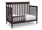 Delta Children Dark Chocolate (207) Greyson Signature 4-in-1 Crib, angled conversion to toddler bed, c5c 18-Greyson Signature 4-in-1 Convertible Crib