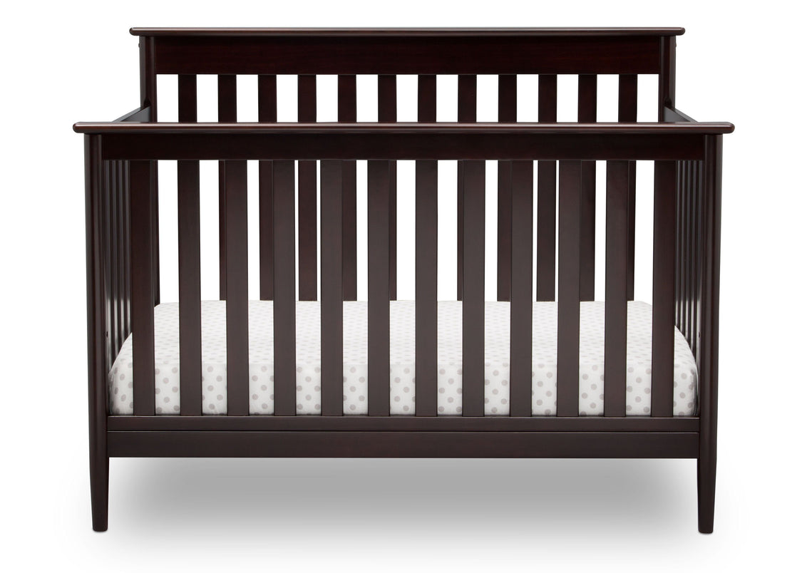Delta Children Dark Chocolate (207) Greyson Signature 4-in-1 Crib, front view, c2c