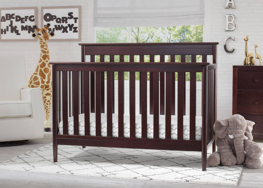 Delta Children Dark Chocolate (207) Greyson Signature 4-in-1 Crib, Room View c1c 13-Greyson Signature 4-in-1 Convertible Crib
