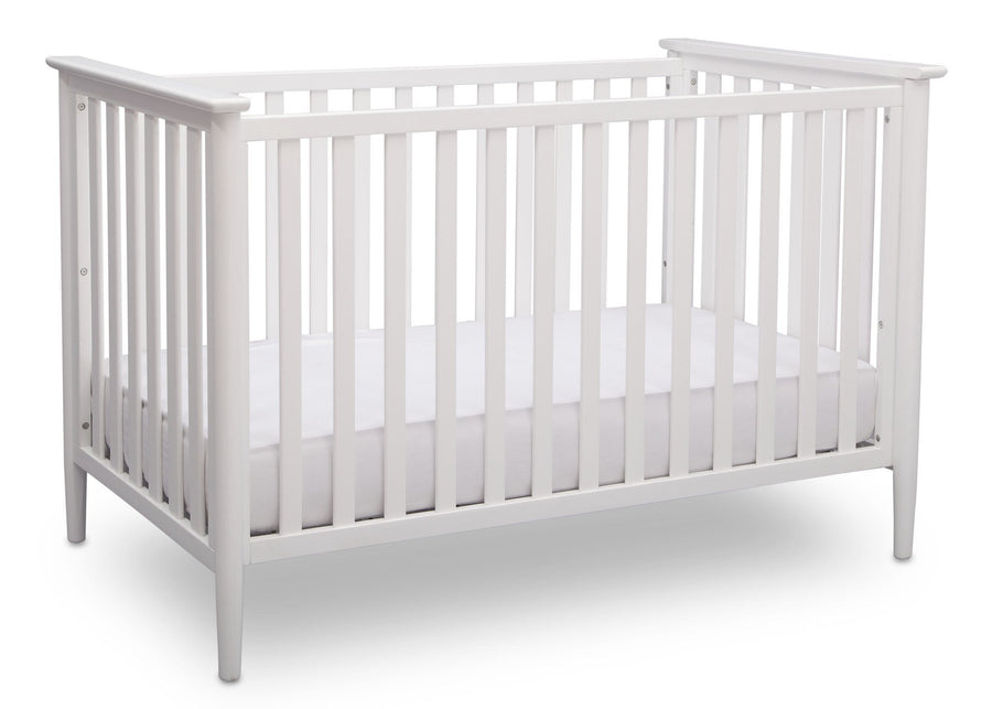 Delta Children Bianca White (130) Greyson 3-in-1 Crib, Angled View, a2a 7-Greyson 3-in-1 Crib