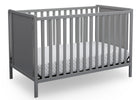 Delta Children Grey (026) Heartland Classic 4-in-1 Convertible Crib, Crib Angle, a3a 3-Heartland Classic 4-in-1 Convertible Crib