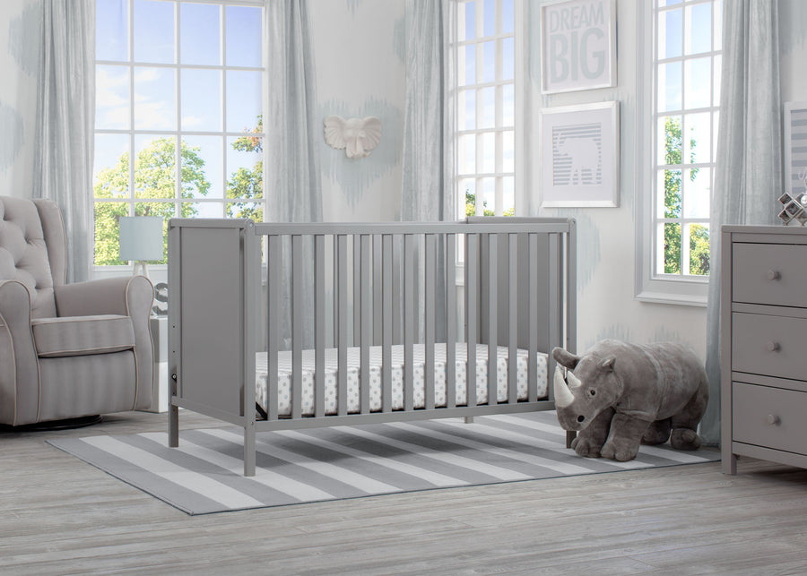 Delta Children Grey (026) Heartland Classic 4-in-1 Convertible Crib, Room, a1a 1-Heartland Classic 4-in-1 Convertible Crib
