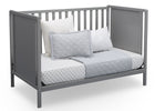 Delta Children Grey (026) Heartland Classic 4-in-1 Convertible Crib, Day Bed Angle, a5a 5-Heartland Classic 4-in-1 Convertible Crib