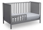 Delta Children Grey (026) Heartland Classic 4-in-1 Convertible Crib, Toddler Bed Angle, a4a 4-Heartland Classic 4-in-1 Convertible Crib