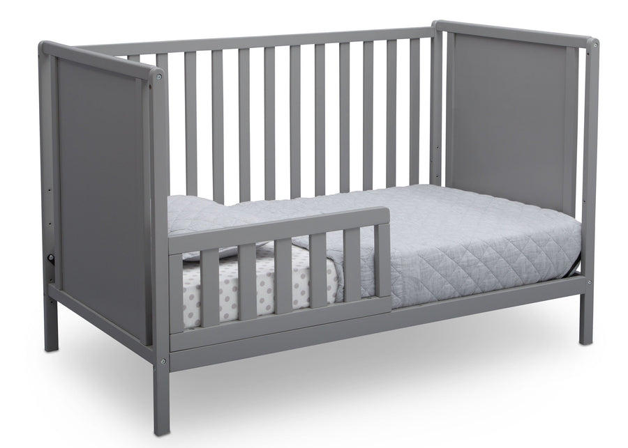 Delta Children Grey (026) Heartland Classic 4-in-1 Convertible Crib, Toddler Bed Angle, a4a 4-Heartland Classic 4-in-1 Convertible Crib