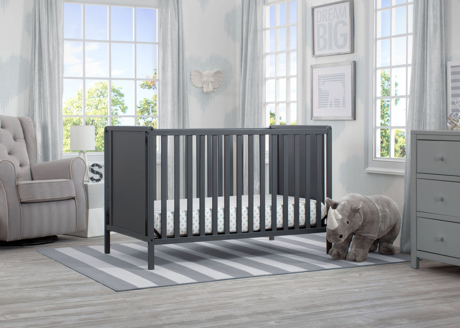 Delta Children Charcoal Grey (029) Heartland Classic 4-in-1 Convertible Crib, Room b1b 7-Heartland Classic 4-in-1 Convertible Crib