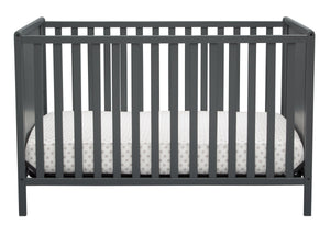 Delta Children Charcoal Grey (029) Heartland Classic 4-in-1 Convertible Crib, Crib Front, b2b 45