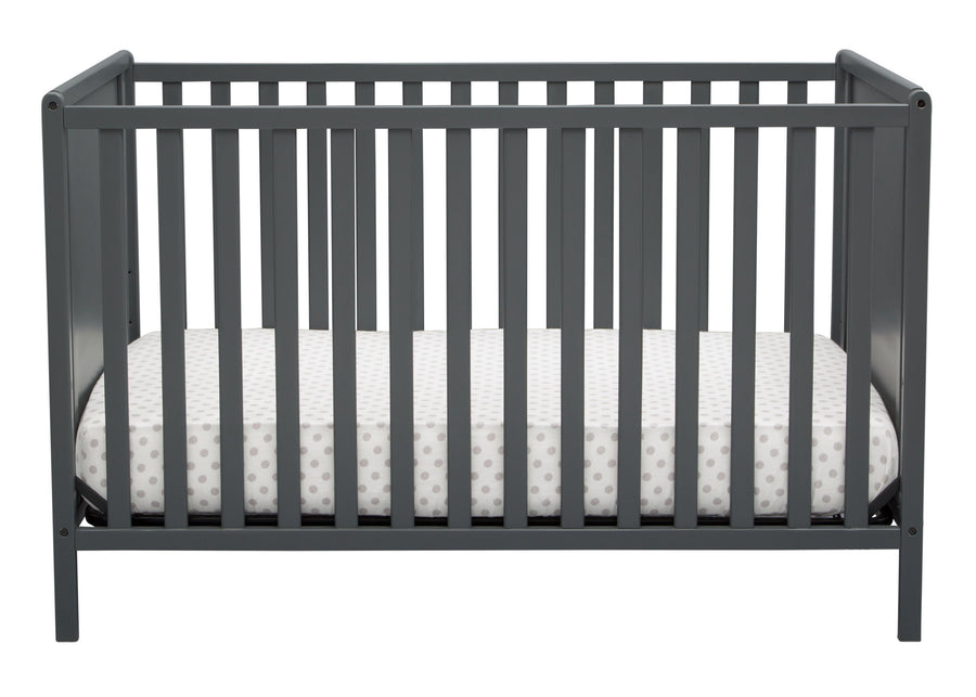 Delta Children Charcoal Grey (029) Heartland Classic 4-in-1 Convertible Crib, Crib Front, b2b 8-Heartland Classic 4-in-1 Convertible Crib
