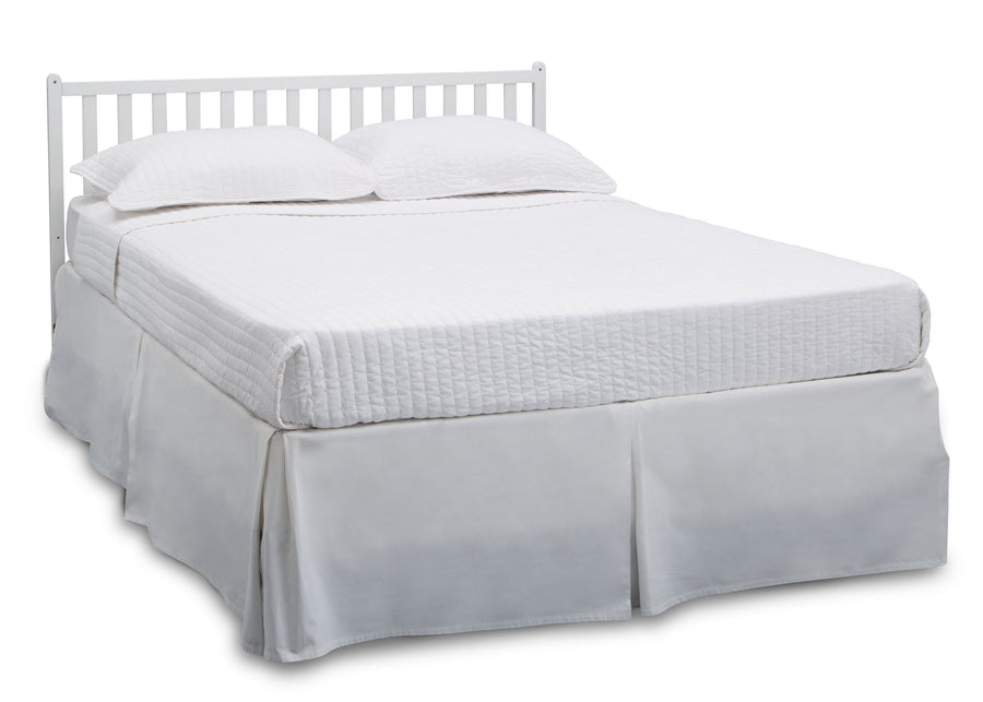 Delta Children Bianca White (130) Heartland Classic 4-in-1 Convertible Crib, Full Size Bed Angle, c6c 18-Heartland Classic 4-in-1 Convertible Crib
