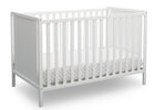 Delta Children Bianca White (130) Heartland Classic 4-in-1 Convertible Crib, Crib Angle, c3c 15-Heartland Classic 4-in-1 Convertible Crib