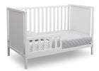 Delta Children Bianca White (130) Heartland Classic 4-in-1 Convertible Crib, Toddler Bed Angle, c4c 16-Heartland Classic 4-in-1 Convertible Crib