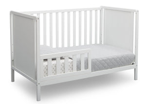 Delta Children Bianca White (130) Heartland Classic 4-in-1 Convertible Crib, Toddler Bed Angle, c4c 54
