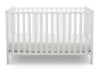 Delta Children Bianca White (130) Heartland Classic 4-in-1 Convertible Crib, Crib Front, c2c 14-Heartland Classic 4-in-1 Convertible Crib