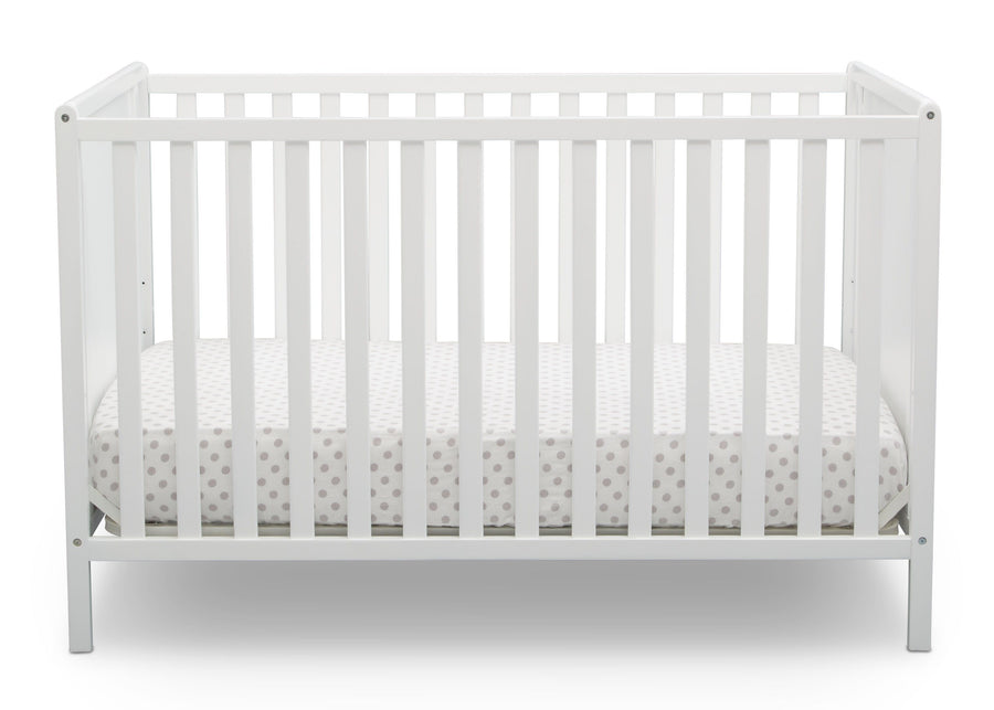 Delta Children Bianca White (130) Heartland Classic 4-in-1 Convertible Crib, Crib Front, c2c 14-Heartland Classic 4-in-1 Convertible Crib
