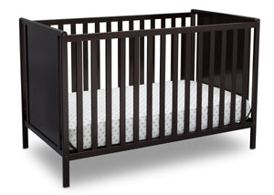 Delta Children Dark Chocolate (207) Heartland Classic 4-in-1 Convertible Crib, Crib Angle, d3d 26