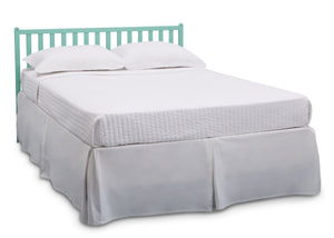 Delta Children Aqua (347) Heartland Classic 4-in-1 Convertible Crib, Full Size Bed Angle, e6e 35