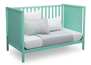 Delta Children Aqua (347) Heartland Classic 4-in-1 Convertible Crib, Day Bed Angle, e5e 34