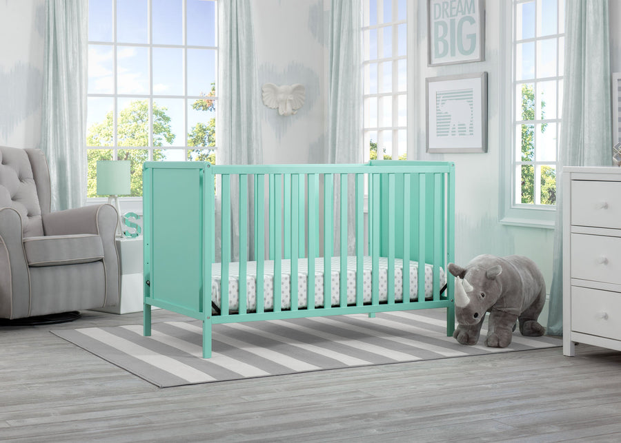 Delta Children Aqua (347) Heartland Classic 4-in-1 Convertible Crib, Room, e1e 25-Heartland Classic 4-in-1 Convertible Crib