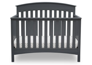 Delta Children Charcoal Grey (029) Bennington Elite Arched 4-in-1 Convertible Crib, Crib Front, a2a 4