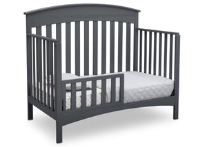 Delta Children Charcoal Grey (029) Bennington Elite Arched 4-in-1 Convertible Crib, Toddler Bed Angle, a4a 6