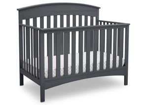 Delta Children Charcoal Grey (029) Bennington Elite Arched 4-in-1 Convertible Crib, Crib Angle, a3a 5