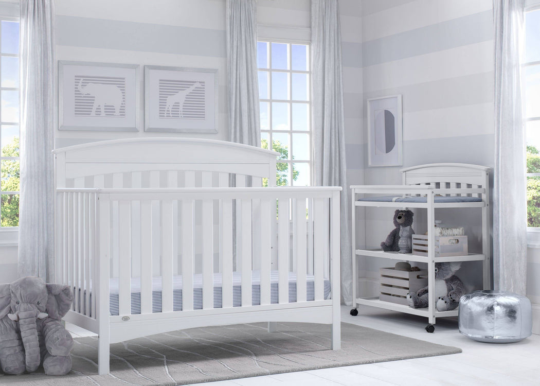 Delta Children Bianca (130) Bennington Elite Arched 4-in-1 Convertible Crib, Room, b1b