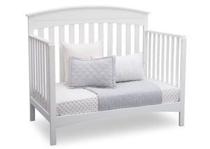 Delta Children Bianca (130) Bennington Elite Arched 4-in-1 Convertible Crib, Day Bed Angle, b5b 13