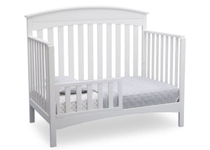 Delta Children Bianca (130) Bennington Elite Arched 4-in-1 Convertible Crib, Toddler Bed Angle, b4b 12