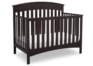 Delta Children Dark Espresso (958) Bennington Elite Arched 4-in-1 Convertible Crib, Crib Angle, c3c 17