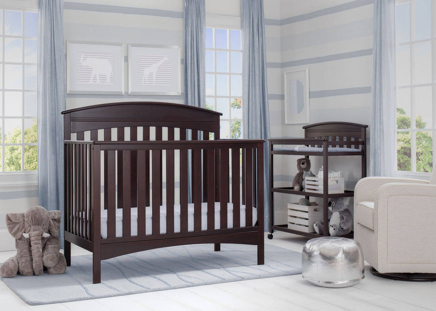 Delta Children Dark Espresso (958) Bennington Elite Arched 4-in-1 Convertible Crib, Room, c1c 13-Bennington Elite Arched 4-in-1 Convertible Crib