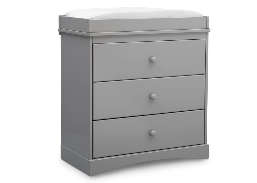 Grey (026) 2-Skylar 3 Drawer Dresser with Changing Top