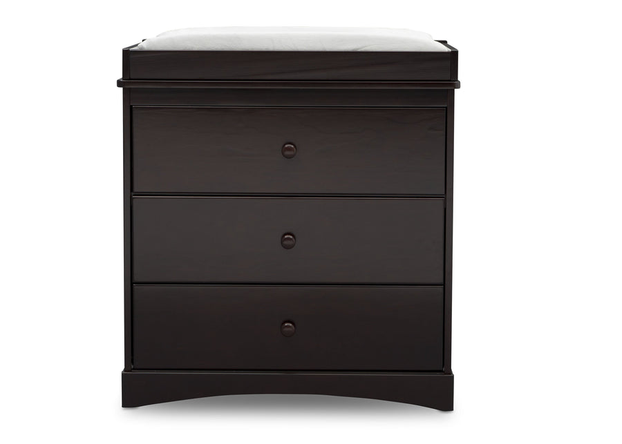 Dark Chocolate (207) 11-Skylar 3 Drawer Dresser with Changing Top