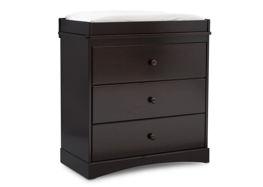 Dark Chocolate (207) 12-Skylar 3 Drawer Dresser with Changing Top