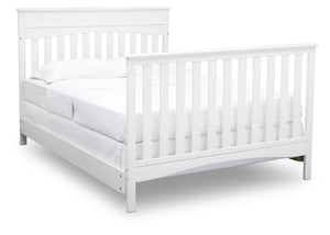 Delta Children Bianca White (130) Skylar 4-in-1 Convertible Crib (558150), Full Size Bed with Footboard, c5c 7
