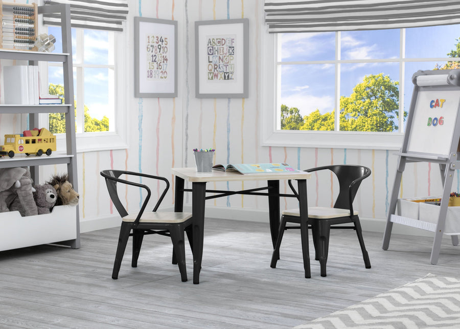 Delta Children Black with Driftwood (1312) Bistro 2-Piece Chair Set (560301), Table and chair, a2a 2-Bistro 2-Piece Chair Set