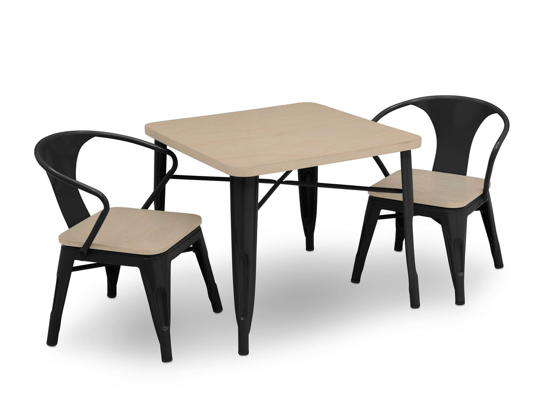 Delta Children Black with Driftwood (1312) Bistro Kids Play Table (560302), Table and Chair Right Silo a4a