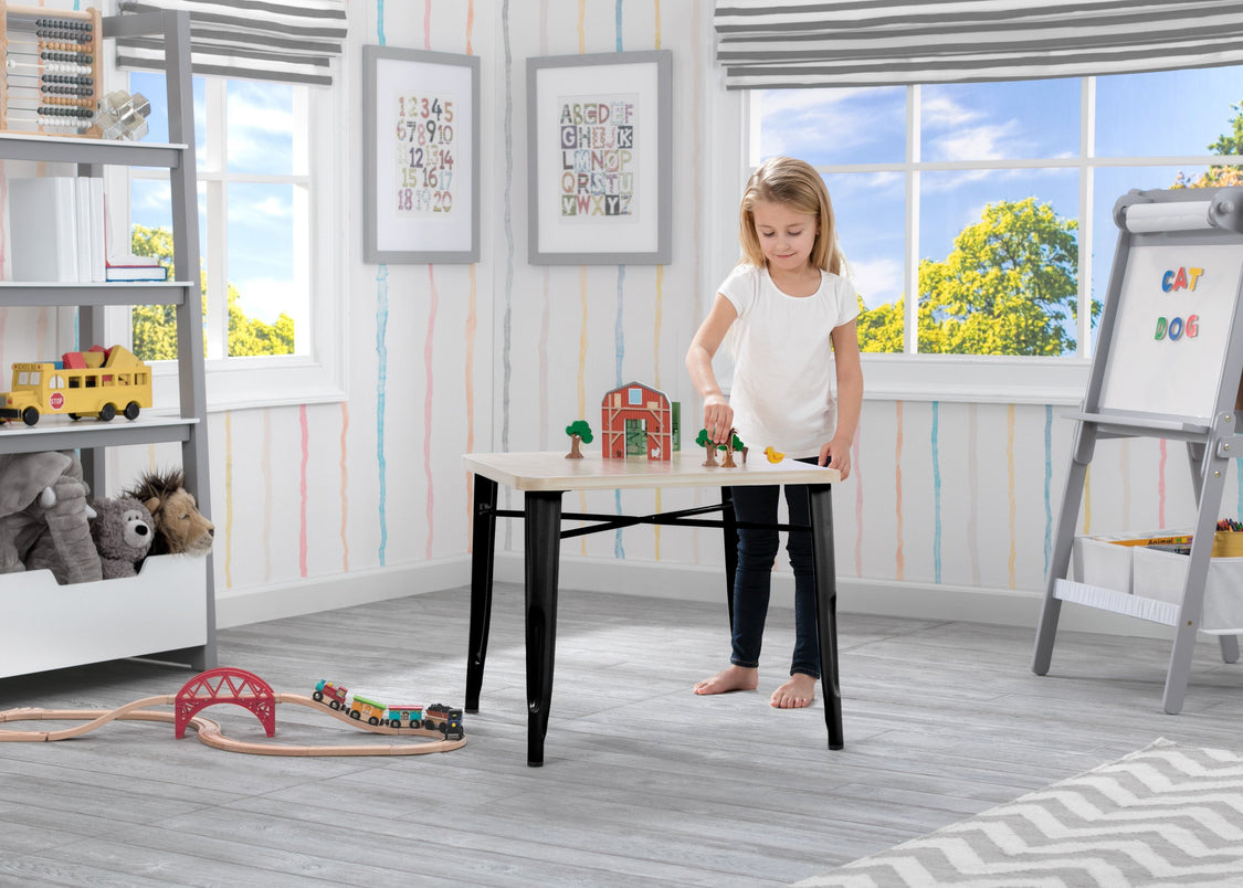 Delta Children Black with Driftwood (1312) Bistro Kids Play Table (560302), Room Shot a1a