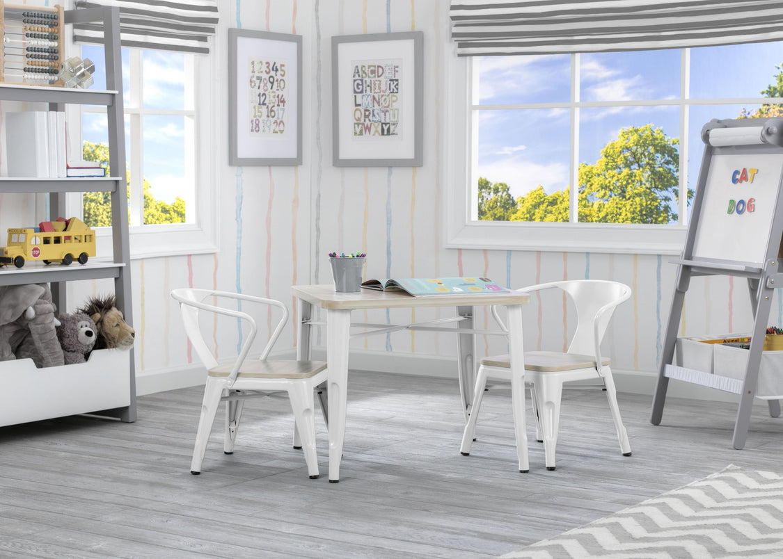 Delta Children White with Driftwood (1313) Bistro Kids Play Table (560302), Model, b2b