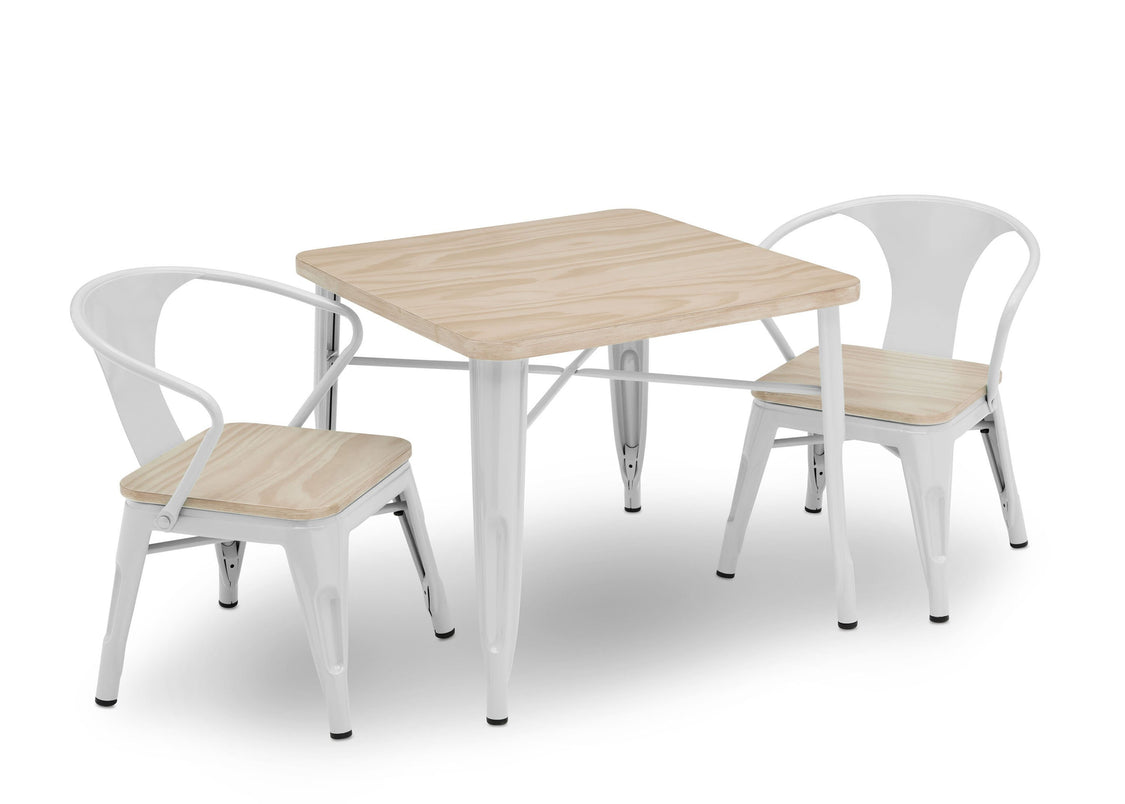 Delta Children White with Driftwood (1313) Bistro Kids Play Table (560302), Table and Chair Right Silo, b4b