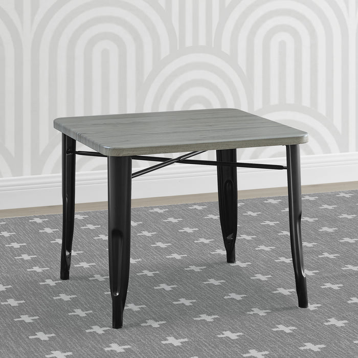 Black with Grey Barnboard (1438) 2-Bistro Kids Play Table (Chairs Not Included)