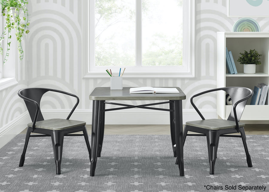 Black with Grey Barnboard (1438) 2-Bistro Kids Play Table (Chairs Not Included)