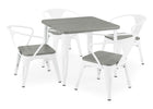 White with Grey Barnboard (153) 2-Bistro Table and 4 Chair Set