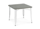 White with Grey Barnboard (153) 3-Bistro Table and 4 Chair Set